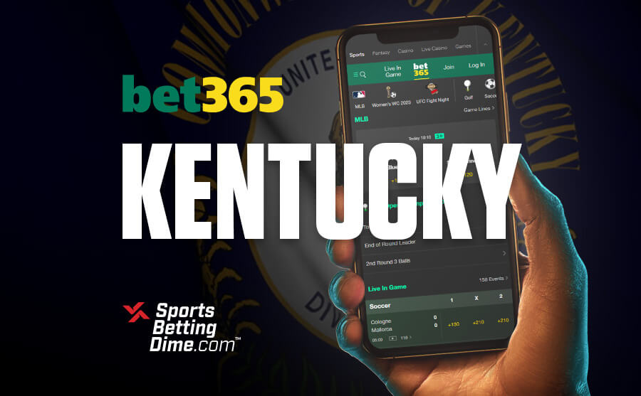 Bet365 Kentucky hand holding mobile phone with app