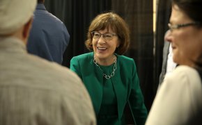 Susan Collins meeting with voters.