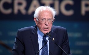 Bernie Sanders making speech