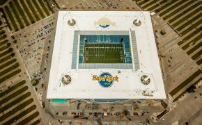 Aerial shot of Hard Rock Stadium in Miami