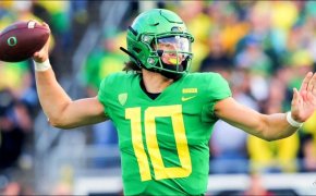 Two-time Academic All-American Justin Herbert with the Oregon Ducks