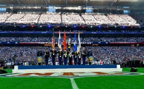 Super Bowl national anthem singing.