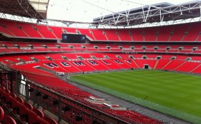 Wide shot of Wembley Stadium
