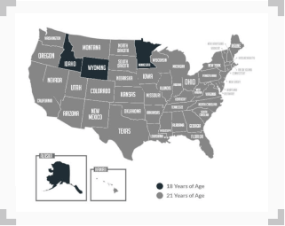 map showing sports betting requirements by state