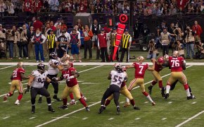 Colin Kaepernick at Super Bowl XLVII