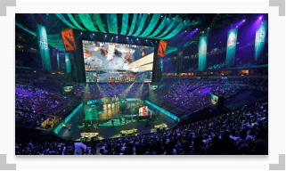 image of the crowd and stage a large DOTA 2 tournament