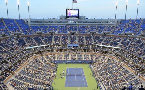 US Open tennis tournament stadium overhead iamge