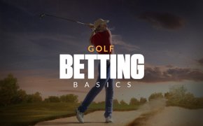 golf betting basics text overlay on man teeing off