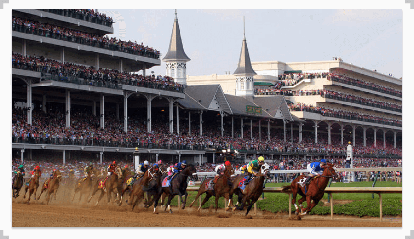 Photo of horses racing during the Kentucky Derby