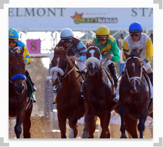 Photo of horses racing during Belmont Stakes