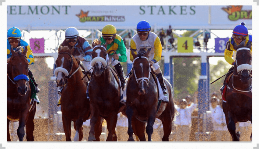 Photo of horses racing during Belmont Stakes