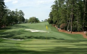 Wide shot of a fairway at Augusta National