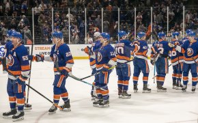 New York Islanders post-game celebration.