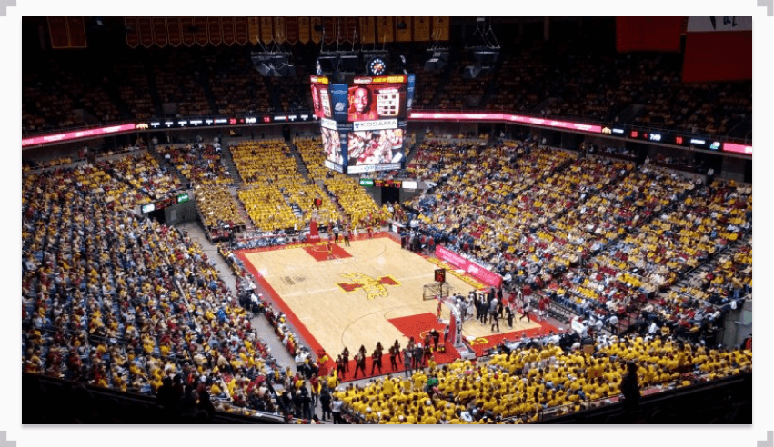 An image of Hilton Coliseum at Iowa State, Basketball Court