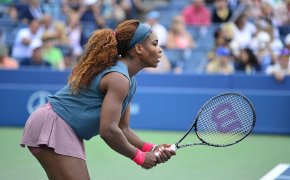 Serena Williams awaits serve