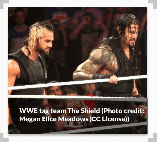 Photo of 2 members of WWE tag team The Shield