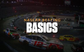 NASCAR betting basics text overlay on stock car race