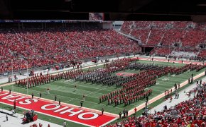 Ohio State Buckeyes band on the field