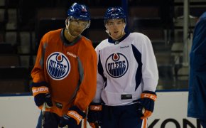 Connor McDavid practicing with the Oilers