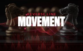 Reverse line movement text overlay over chess pieces
