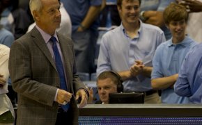 UNC coach Roy Williams on the sideline.