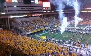 Arizona State Sun Devils coming onto the field to much fanfare.