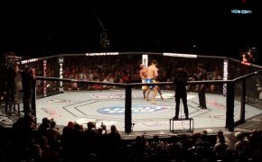 Wide shot of UFC octagon